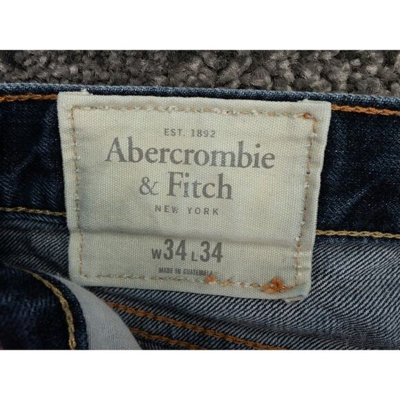 Abercrombie & Fitch Jeans Mens 34x34 Blue The A&F Skinny 100% Cotton Preppy - Picture 2 of 13